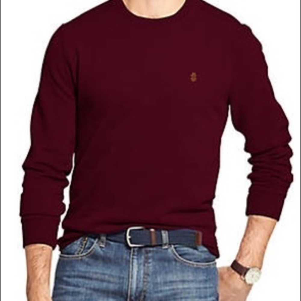 IZOD maroon varsity fleece crewneck pullover